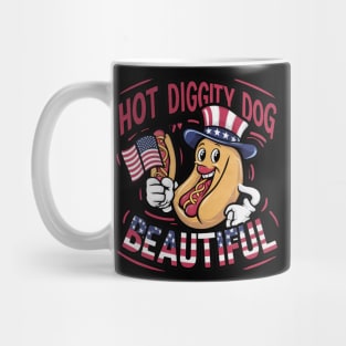 Hot Diggity Dog I Love The USA Patriotic Hot-Dog 4th of July Mug